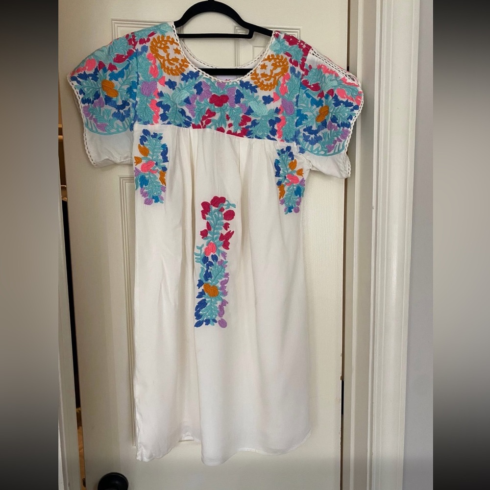 Buddy Love White Dress with Colorful Embroidery